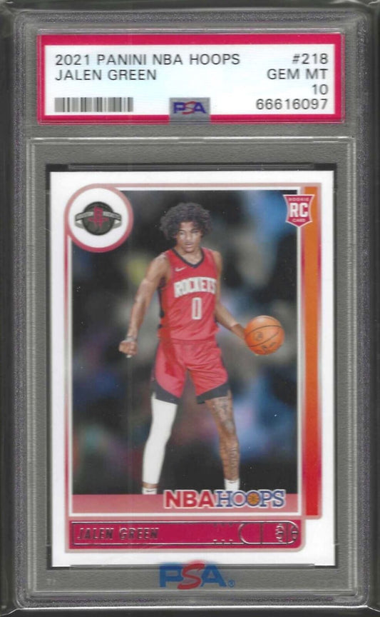 JALEN GREEN 2021-222 PANINI NBA HOOPS ROOKIE RC #218 PSA 10 GEM MINT
