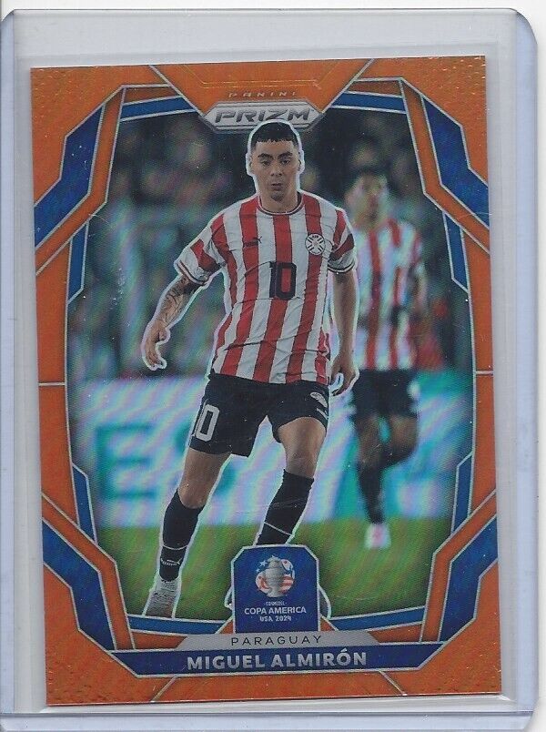 MIGUEL ALMIRON 2024 PANINI PRIZM COPA AMERICA ORANGE PRIZMS #D 16/25
