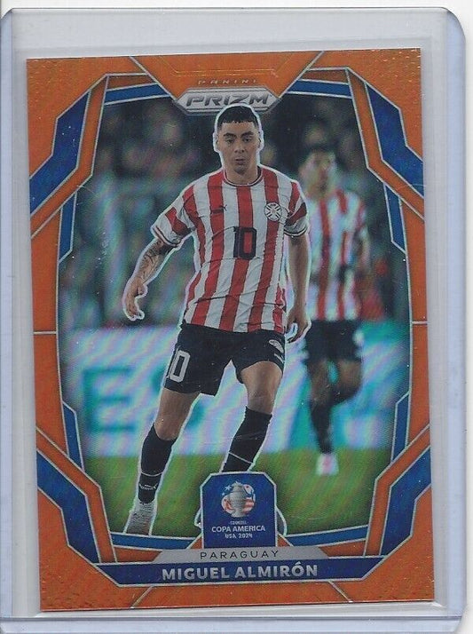 MIGUEL ALMIRON 2024 PANINI PRIZM COPA AMERICA ORANGE PRIZMS #D 16/25