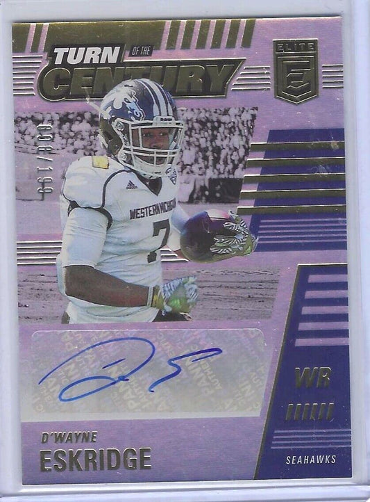 D'WAYNE ESKRIDGE 2021 DONRUSS ELITE TURN OF THE CENTURY AUTO RC #D 008/199