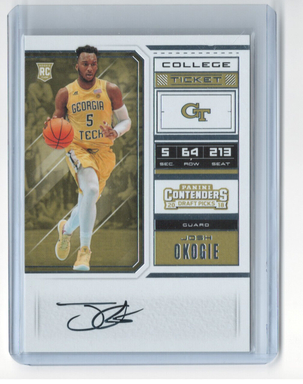 JOSH OKOGIE 2018-19 PANINI CONTENDERS COLLEGE TICKET AUTO ROOKIE RC