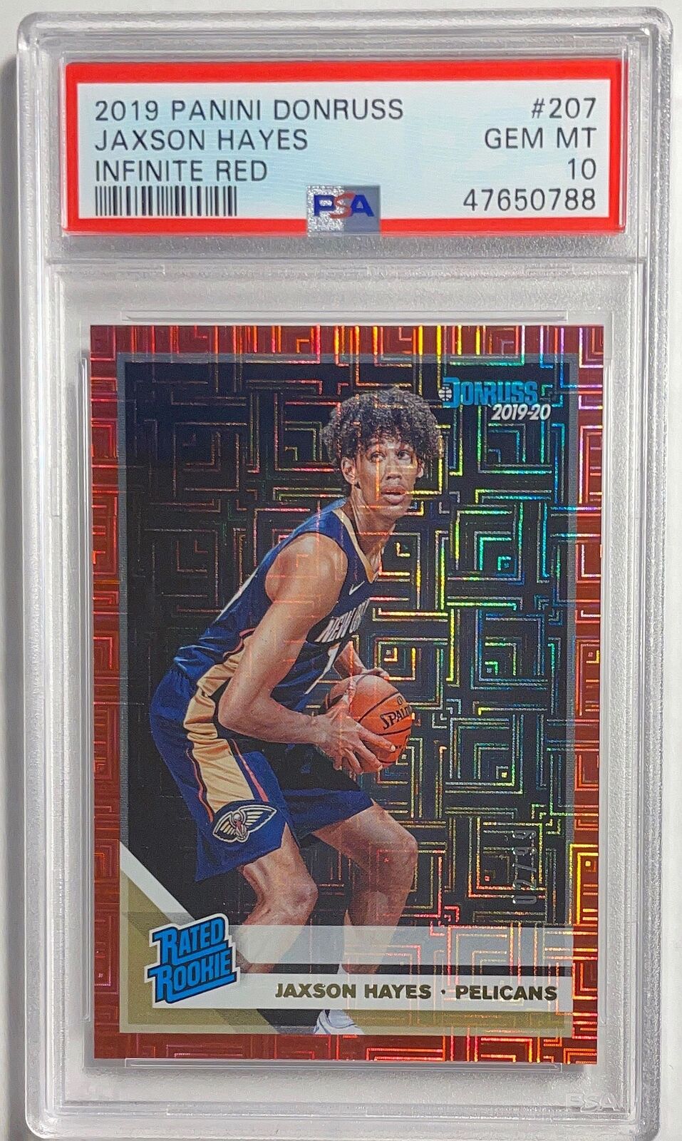 JAXSON HAYES 2019 PANINI DONRUSS INFINITE RED RC #D 02/99 PSA 10 GEM MINT POP 2