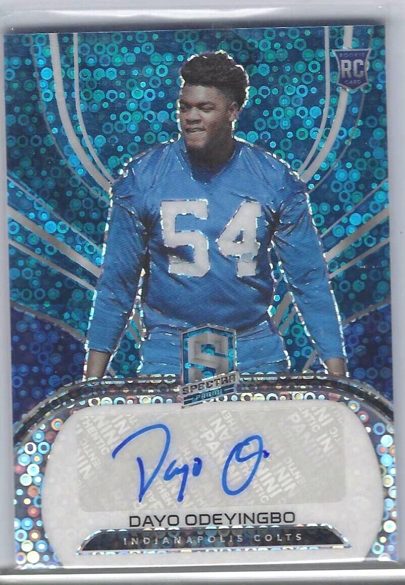 DAYO ODEYINGBO 2021 PANINI SPECTRA BLUE DISCO PRIZM ROOKIE AUTO RC #D 49/50