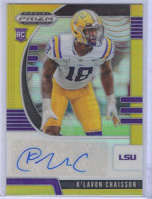K'LAVON CHAISSON 2020 PANINI PRIZM DP GOLD PRIZM ROOKIE AUTO RC #D 10/10