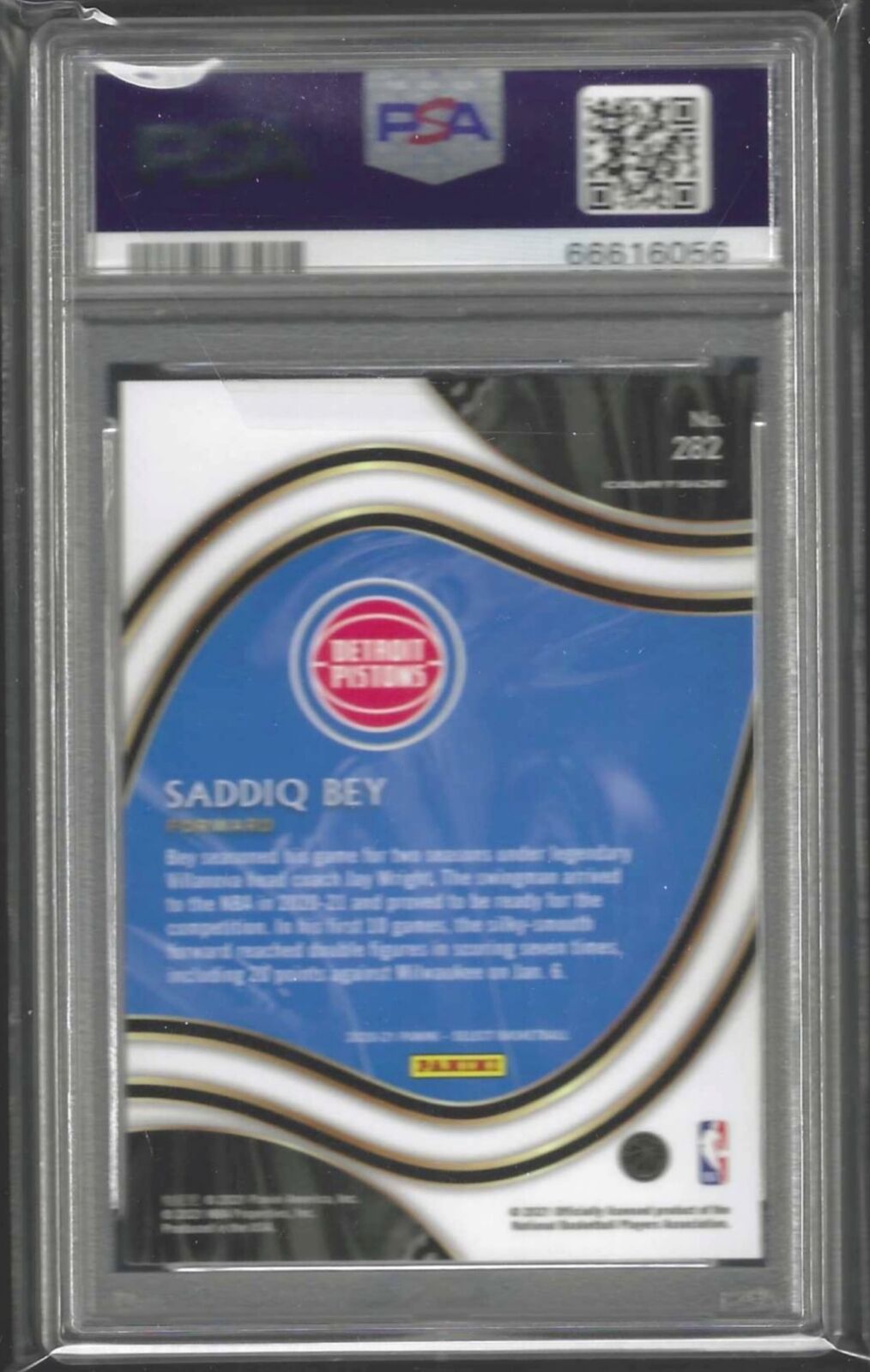 SADDIQ BEY 2020-21 PANINI SELECT COURTSIDE ROOKIE RC #282 PSA 10 GEM MINT POP 4