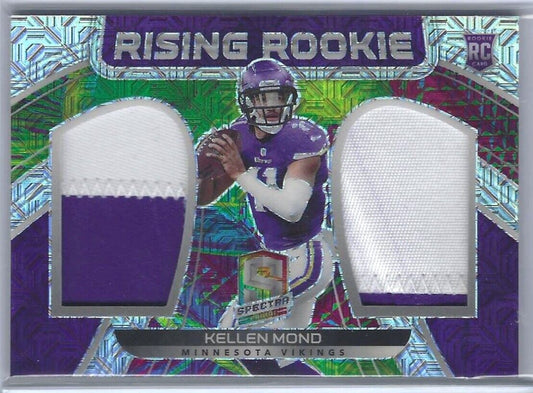 KELLEN MOND 2021 PANINI SPECTRA NEON GREEN RISING ROOKIE DUAL PATCH RC #D 25/25