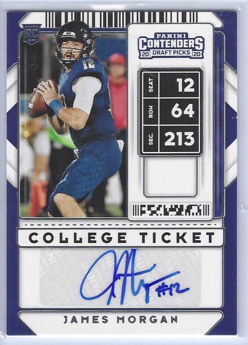 JAMES MORGAN 2020 PANINI CONTENDERS DRAFT PICKS COLLEGE TICKET AUTO RC #231