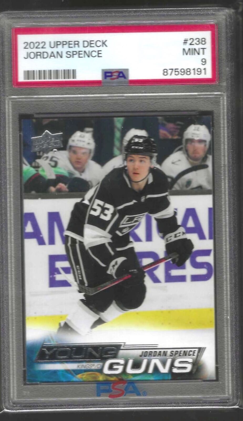 JORDAN SPENCE 2022 UPPER DECK YOUNG GUNS ROOKIE RC #238 PSA 9 MINT