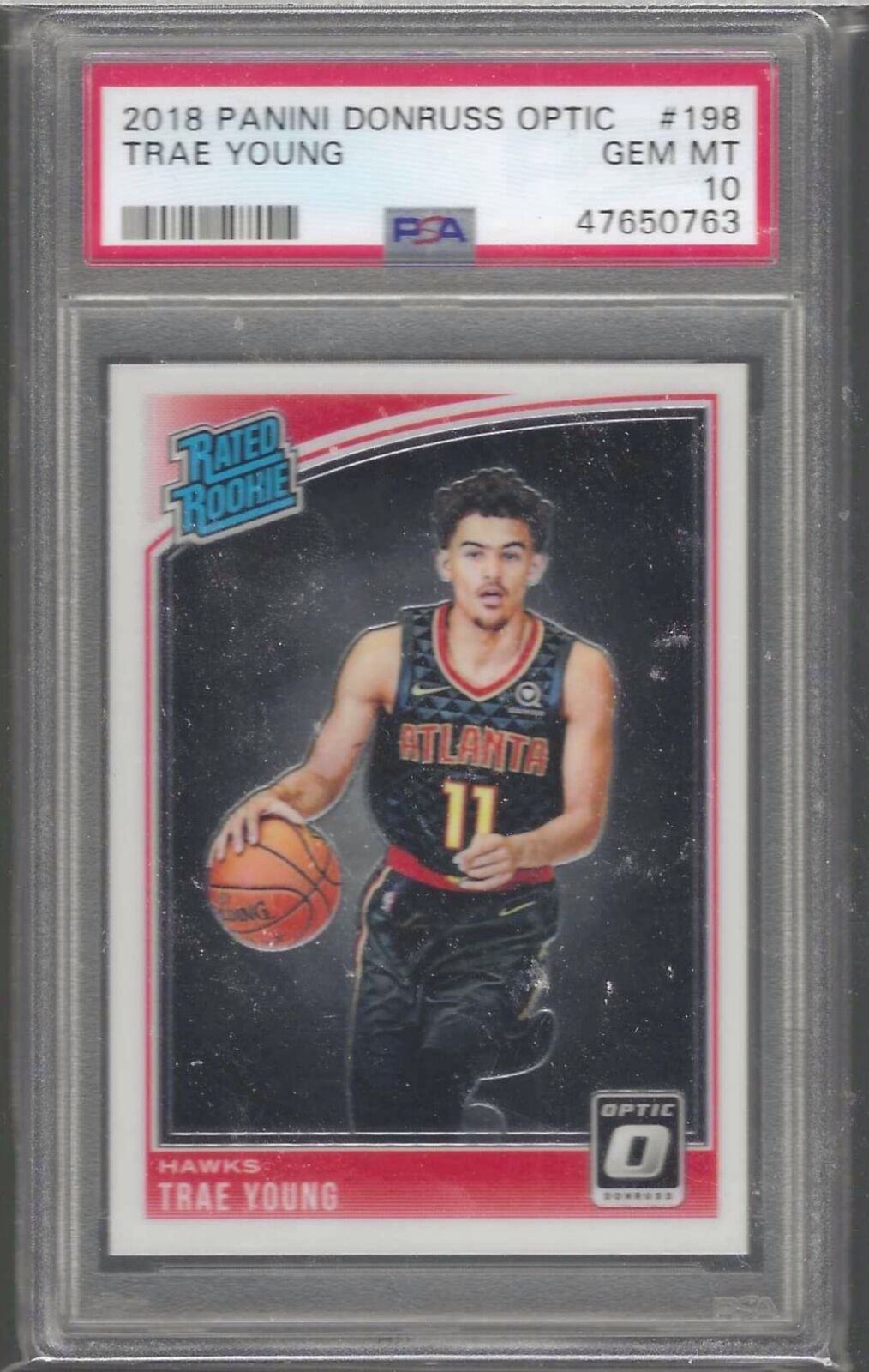 TRAE YOUNG 2018 PANINI DONRUSS OPTIC RATED ROOKIE RC PSA 10 GEM MINT