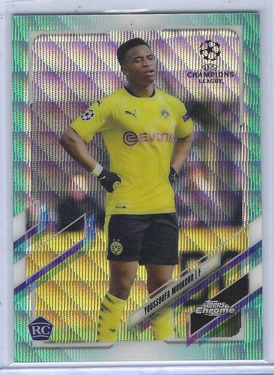 YOUSSOUFA MOUKOKO 2020-21 TOPPS CHROME AQUA WAVE REFRACTOR ROOKIE RC #D /199