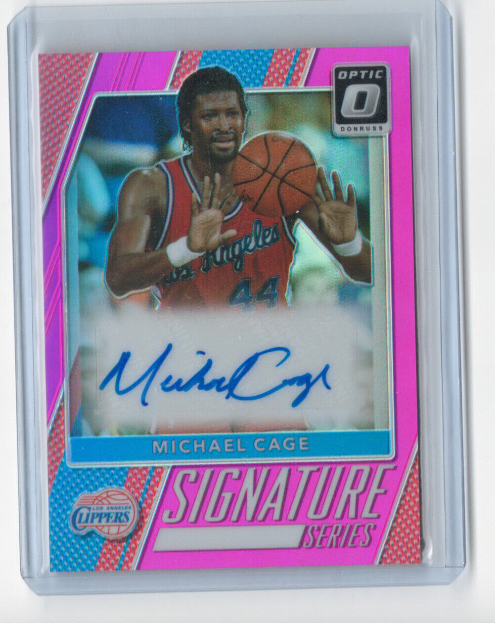 MICHAEL CAGE 2017-18 PANINI DONRUSS OPTIC PINK HOLO PRIZM SIG SERIES AUTO #D /25