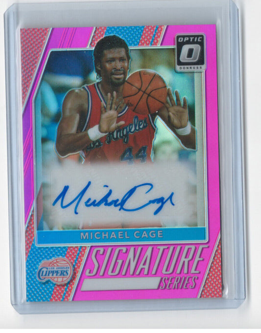 MICHAEL CAGE 2017-18 PANINI DONRUSS OPTIC PINK HOLO PRIZM SIG SERIES AUTO #D /25