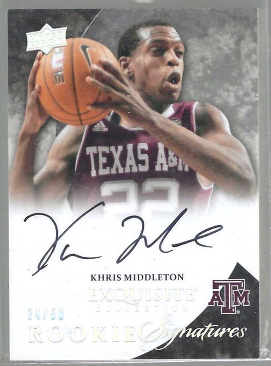 KHRIS MIDDLETON 2012-13 UPPER DECK EXQUISITE COLLECTION ROOKIE AUTO RC #D 24/50