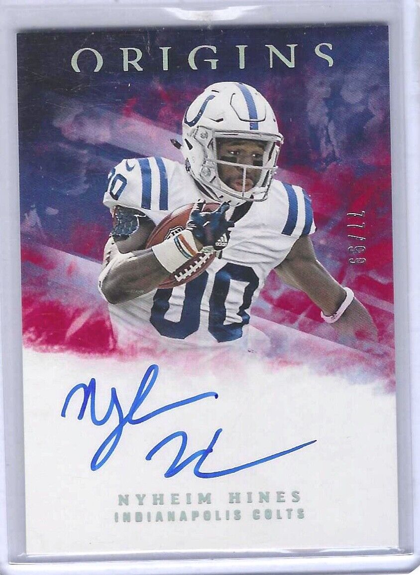 NYHEIM HINES 2018 PANINI ORIGINS RED ON CARD ROOKIE AUTO RC #D 77/99