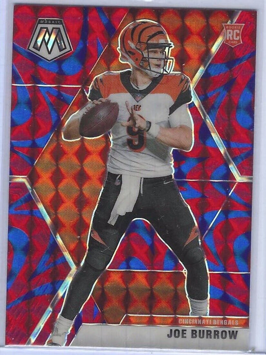 JOE BURROW 2020 PANINI MOSAIC BLUE REACTIVE PRIZM RC #201