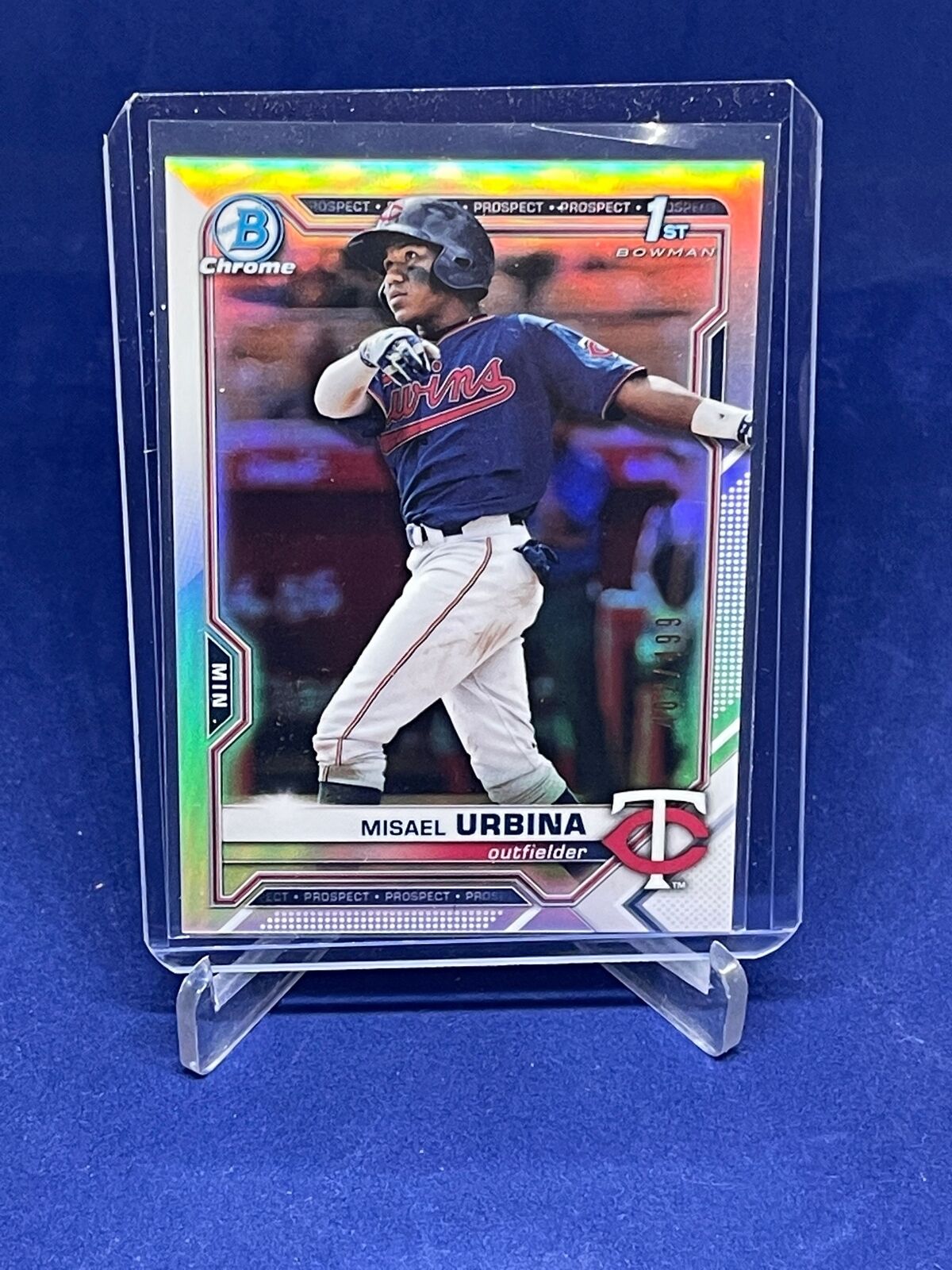 MISAEL URBINA 2021 BOWMAN CHROME 1ST REFRACTOR PROSPECT #D 402/499