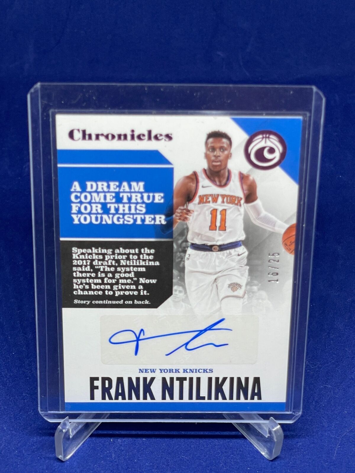 FRANK NTILIKINA 2017-18 PANINI CHRONICLES ROOKIE AUTO RC #D 16/25