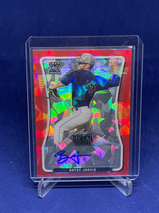 BRYCE JARVIS 2020 LEAF METAL DRAFT RED ICE REFRACTOR AUTO PROSPECT #D 1/2