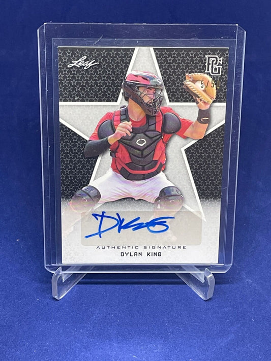 DYLAN KING 2020 LEAF PERFECT GAME NATIONAL SHOWCASE BLACK AUTO PROSPECT #D 5/50