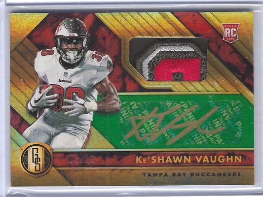 KESHAWN VAUGHN 2020 PANINI GOLD STANDARD LOGO RPA ROOKIE PATCH AUTO RC #D 12/22