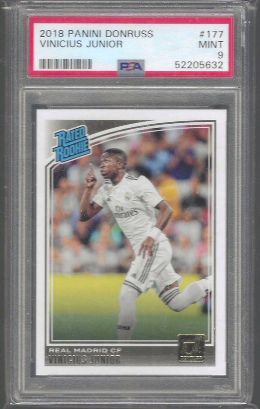 VINICIUS JUNIOR 2018-19 PANINI DONRUSS RATED ROOKIE RC PSA 9 MINT