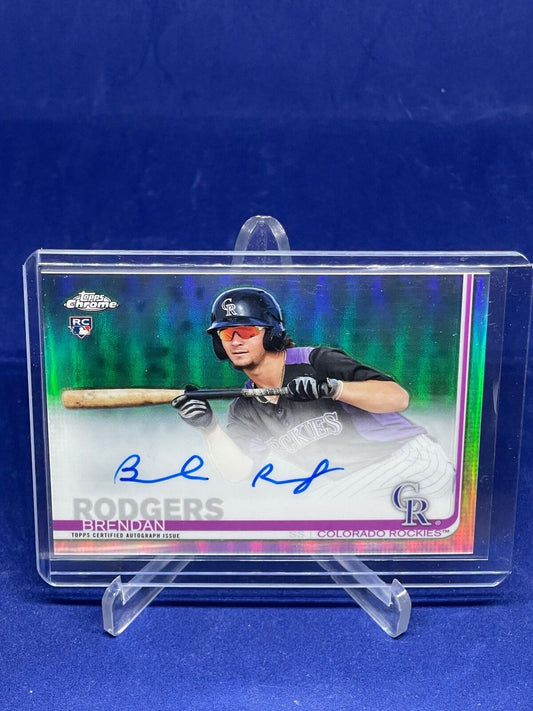 BRENDAN RODGERS 2019 TOPPS CHROME ON CARD AUTO REFRACTOR ROOKIE RC #D 79/499