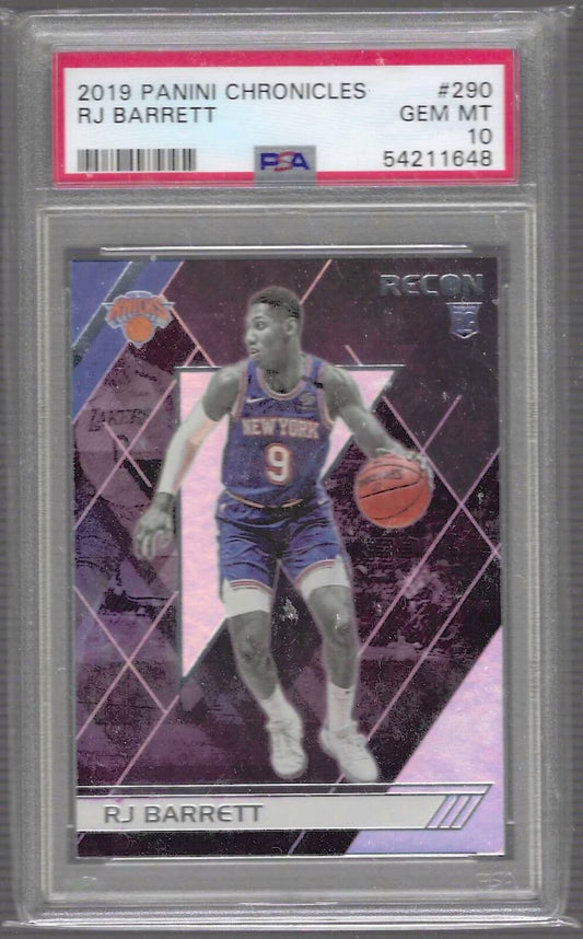 RJ BARRETT 2019 PANINI CHRONICLES RECON RC PSA 10 GEM MINT