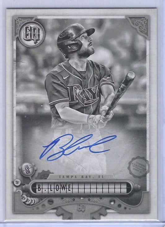 BRANDON LOWE 2022 TOPPS GYPSY QUEEN BLACK AND WHITE ON CARD AUTO #D 12/50