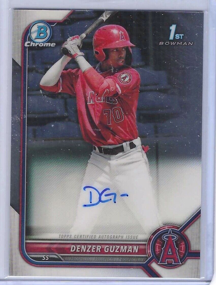 DENZER GUZMAN 2022 BOWMAN CHROME 1ST BOWMAN PROSPECT AUTO #CPA-DG