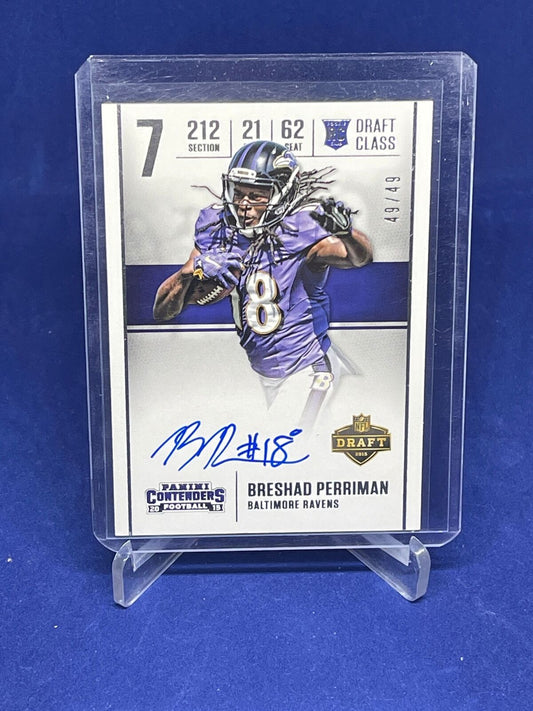 BRESHAD PERRIMAN 2015 PANINI CONTENDERS DRAFT CLASS AUTO ROOKIE RC #D 49/49