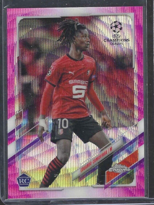 EDUARDO CAMAVINGA 2020-21 TOPPS CHROME PINK X-FRACTOR REFRACTOR ROOKIE RC #44