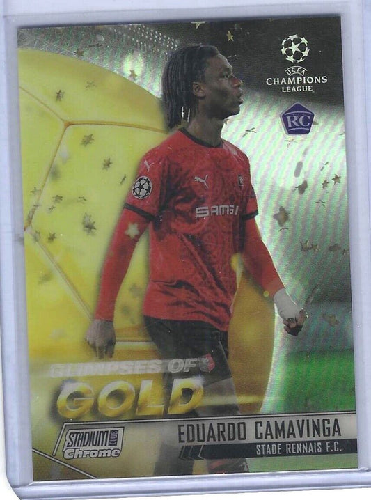 EDUARDO CAMAVINGA 2020-21 TOPPS STADIUM CLUB CHROME GLIMPSES OF GOLD RC #GG-EC