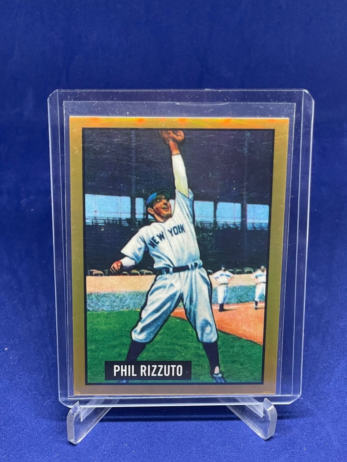 PHIL RIZZUTO 2017 TOPPS 1951 BOWMAN REPRODUCTION GOLD REFRACTOR #D 48/50
