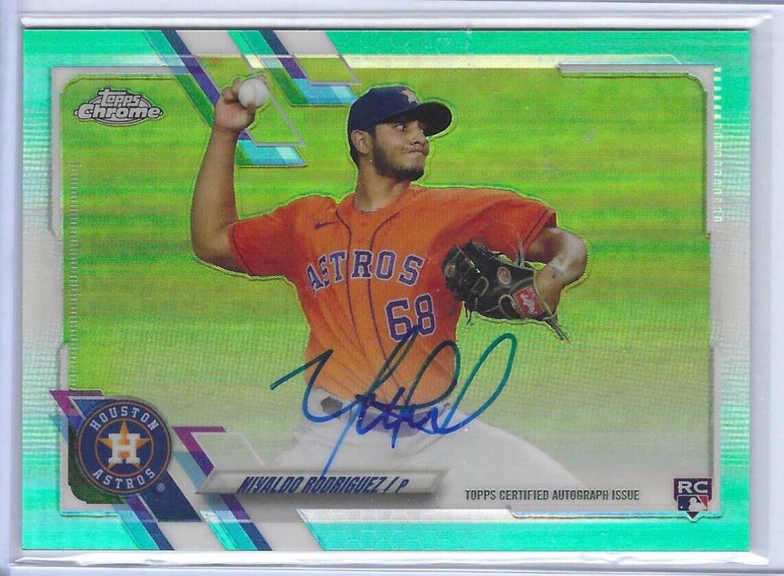 NIVALDO RODRIGUEZ 2021 TOPPS CHROME TEAL REFRACTOR ROOKIE AUTO RC #D 109/199