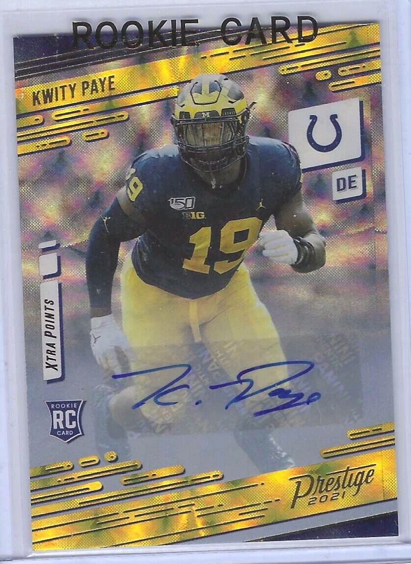 KWITY PAYE 2021 PANINI PRESTIGE YELLOW GOLD XTRA POINTS ROOKIE AUTO RC #248