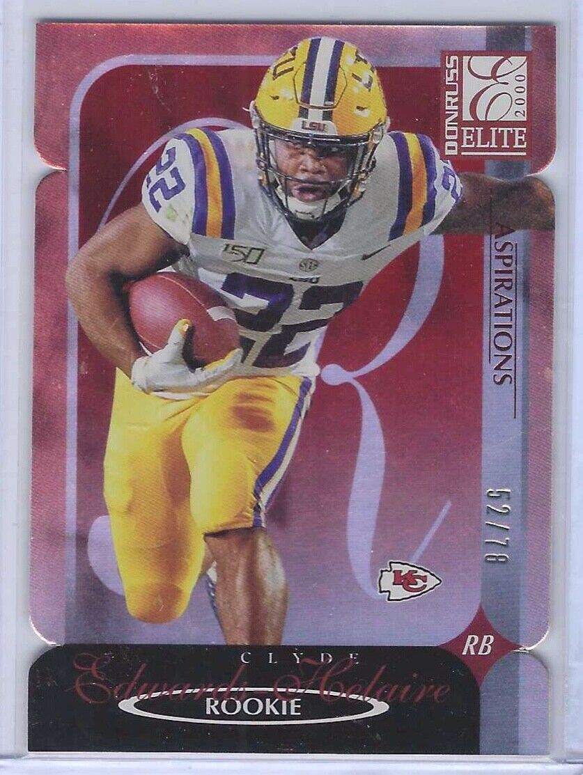 CLYDE EDWARDS-HELAIRE 2020 DONRUSS ELITE THROWBACK ASPIRATIONS RED DIE CUT RC/78