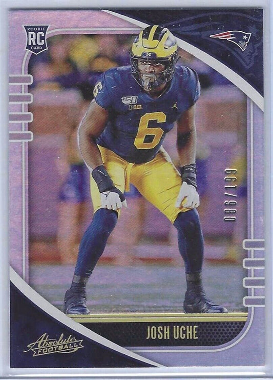 JOSH UCHE 2021 PANINI ABSOLUTE FOOTBALL SILVER FOIL RC #D 086/199