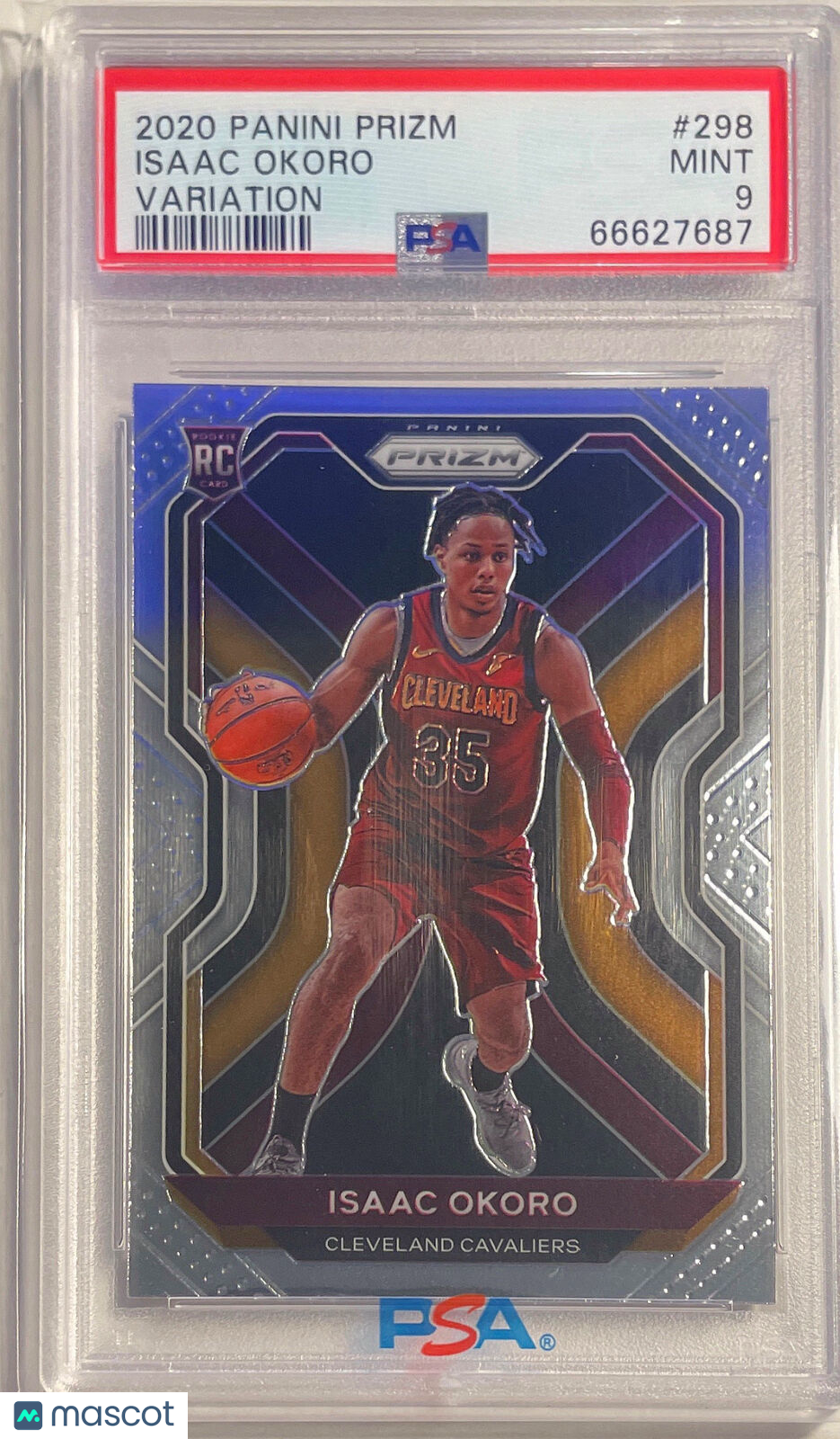 ISAAC OKORO 2020-21 PANINI PRIZM VARIATION ROOKIE SP RC #298 PSA 9 MINT POP 2