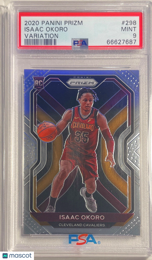 ISAAC OKORO 2020-21 PANINI PRIZM VARIATION ROOKIE SP RC #298 PSA 9 MINT POP 2