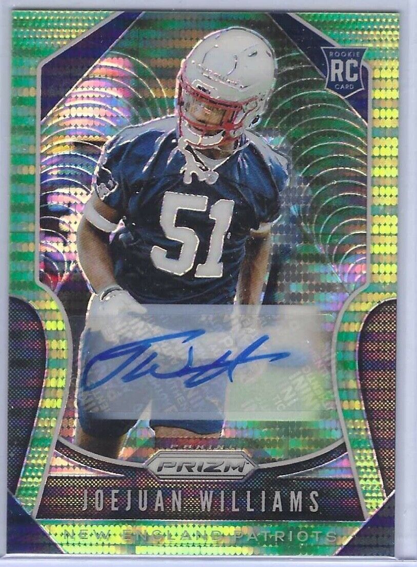 JOEJUAN WILLIAMS 2019 PANINI PRIZM GREEN PULSAR ROOKIE AUTO RC #398