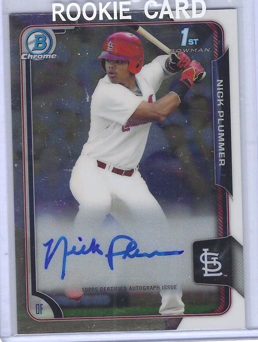 NICK PLUMMER 2015 BOWMAN CHROME 1ST BOWMAN PROSPECT AUTO #BCA-NP