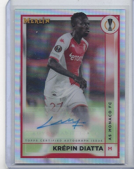 KREPIN DIATTA 2022-23 TOPPS MERLIN CHROME MONACO REFRACTOR AUTO