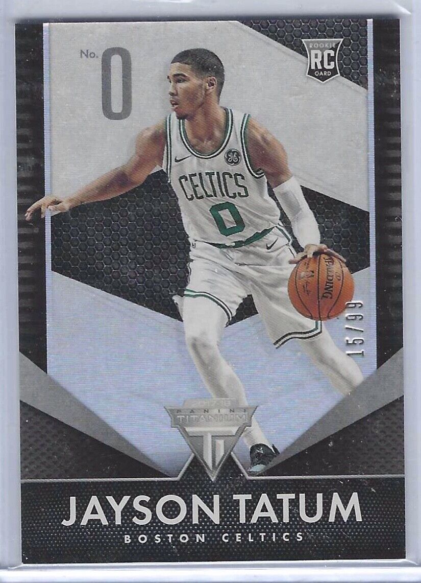 JAYSOM TATUM 2017-18 PANINI CHRONICLES TITANIUM SILVER FOIL ROOKIE RC #D 15/99