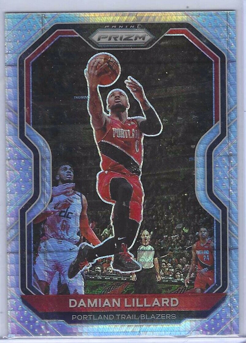 DAMIAN LILLARD 2020-21 PANINI PRIZM SILVER HYPER PRIZM #173