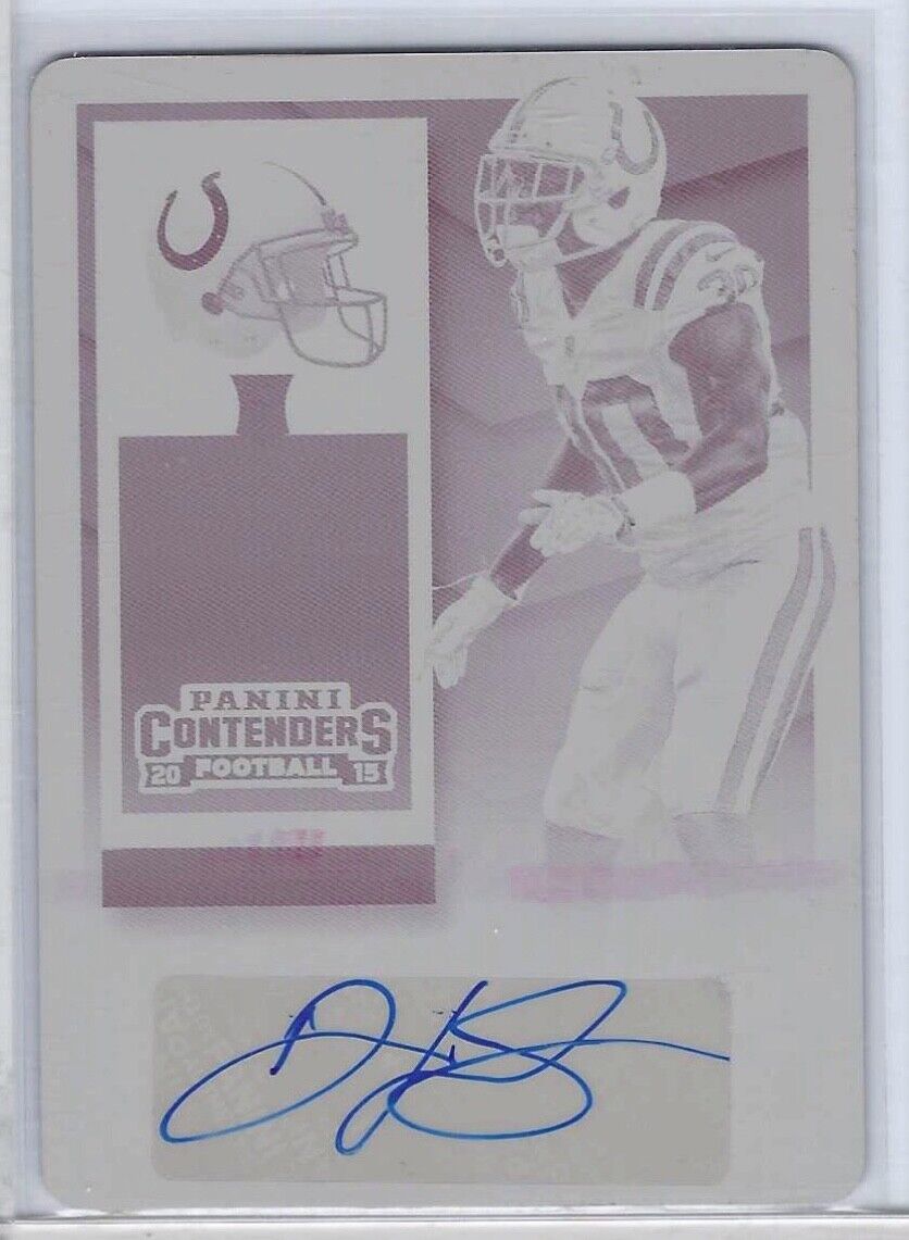 D'JOUN SMITH 2015 PANINI CONTENDERS MAGENTA PLATE PRINTING PLATE AUTO RC #D 1/1