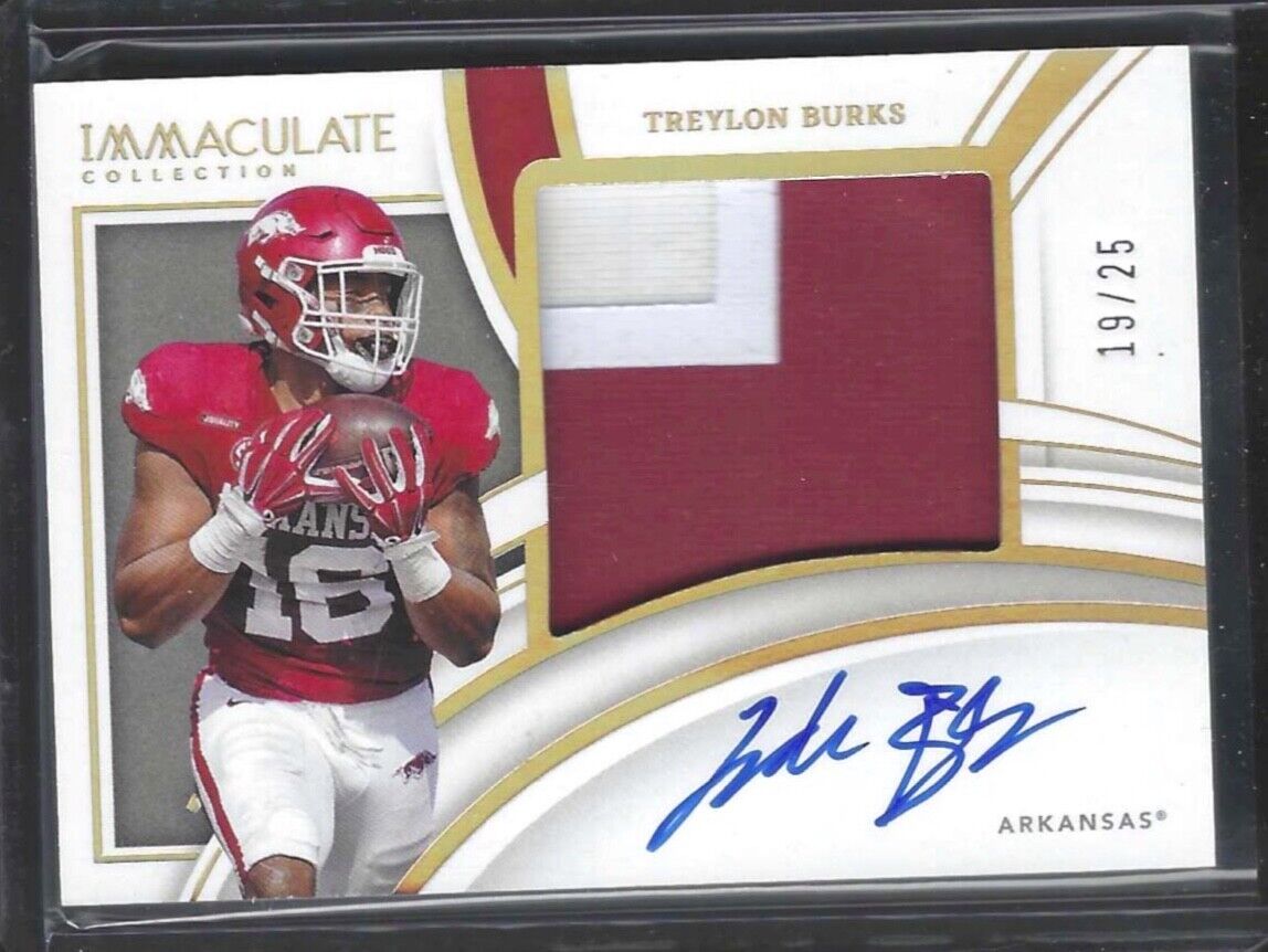 TREYLON BURKS 2022 IMMACULATE GOLD RPA ROOKIE JUMBO PATCH AUTO RC #D 19/25