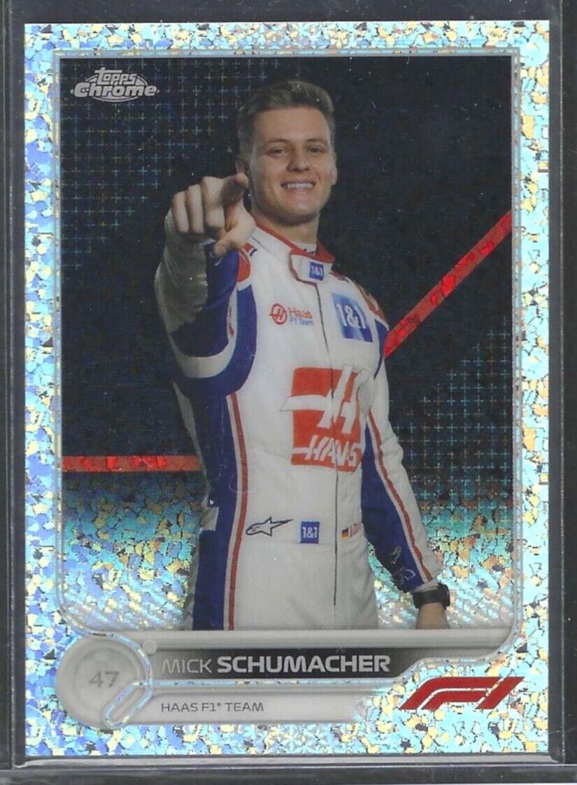 MICK SCHUMACHER 2022 TOPPS CHROME F1 SPECKLE REFRACTOR #D 057/299