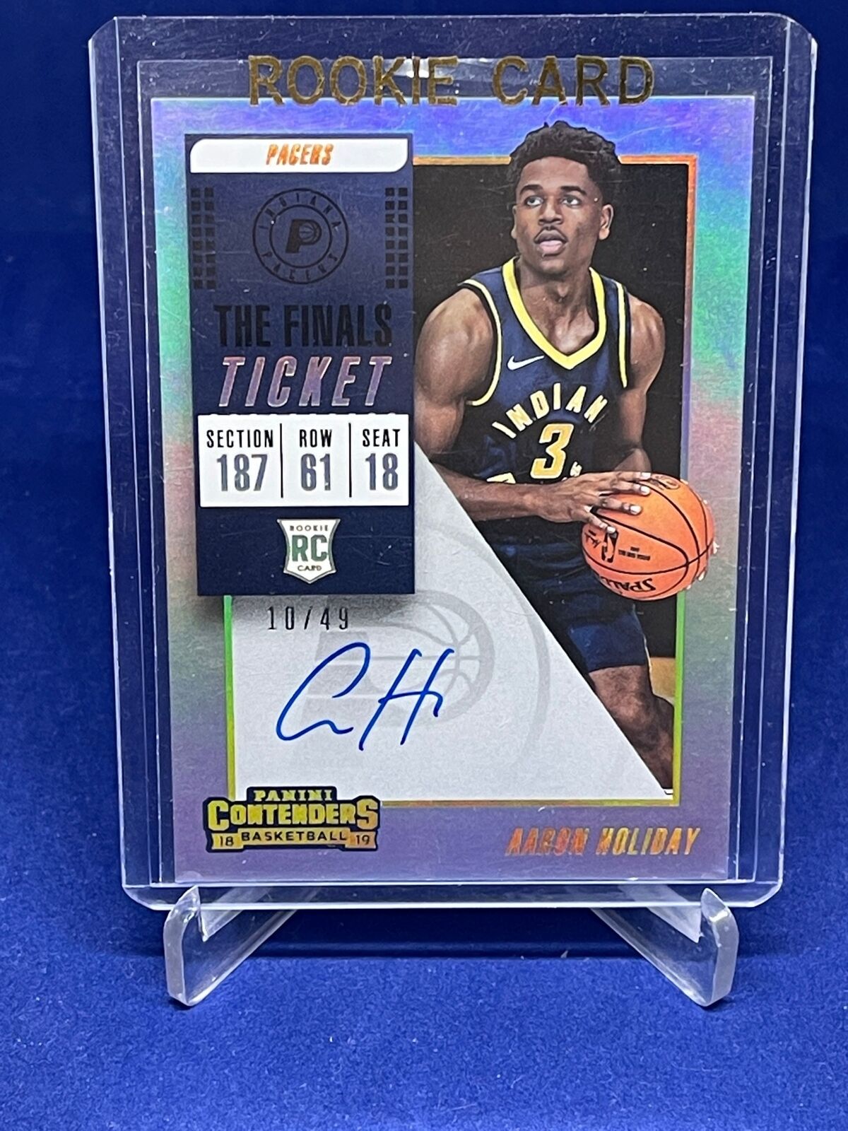 AARON HOLIDAY 2018-19 PANINI CONTENDERS FINALS TICKET AUTO RC #D 10/49
