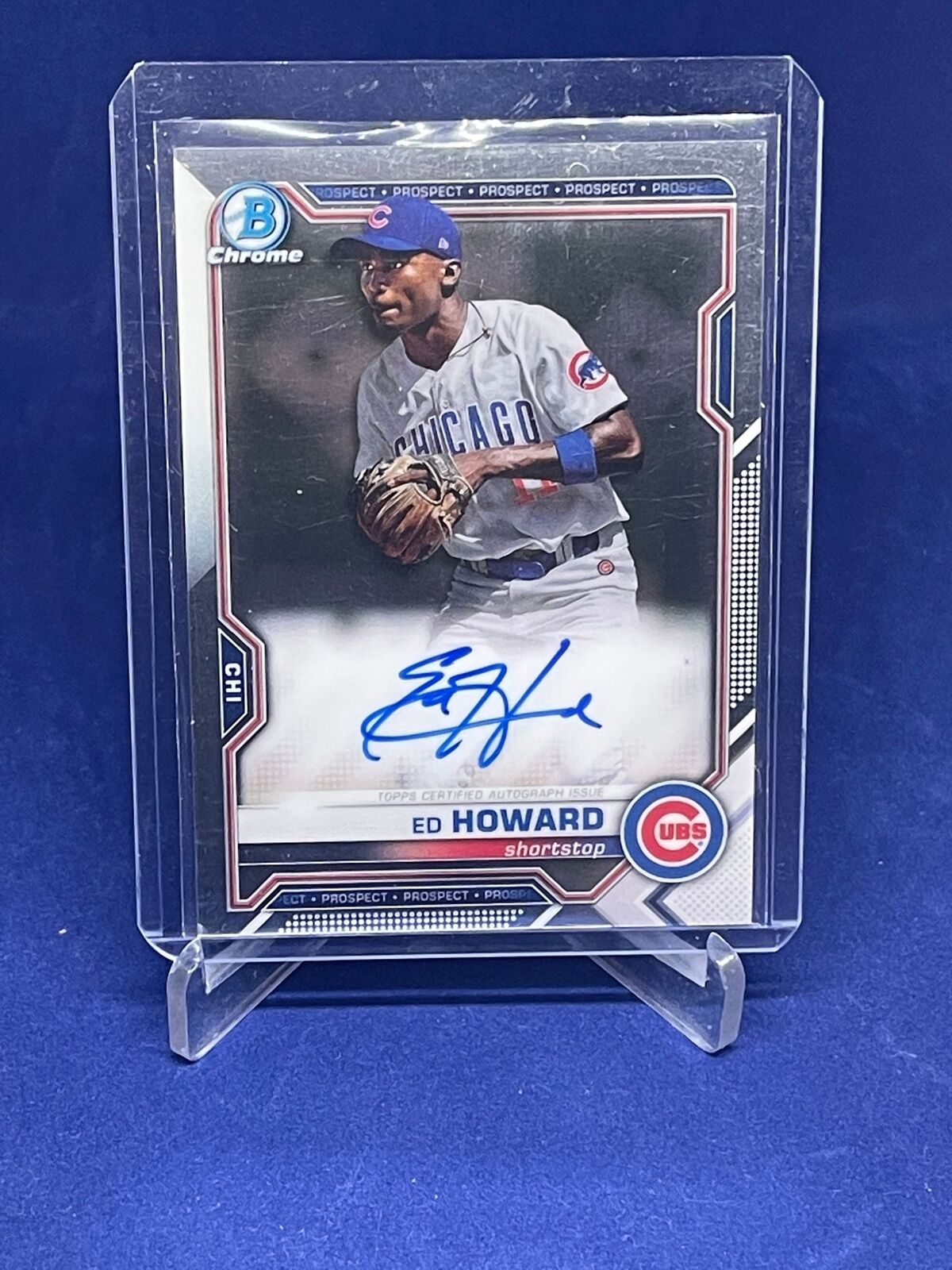 ED HOWARD 2021 BOWMAN CHROME PROSPECTS ON CARD AUTO PROSPECT