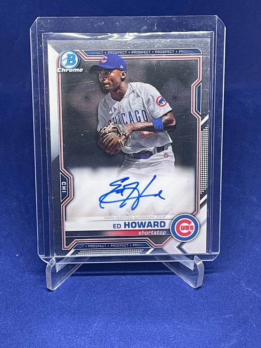 ED HOWARD 2021 BOWMAN CHROME PROSPECTS ON CARD AUTO PROSPECT
